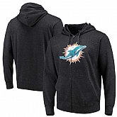 Men's Miami Dolphins G III Sports by Carl Banks Primary Logo Full Zip Hoodie Charcoal,baseball caps,new era cap wholesale,wholesale hats
